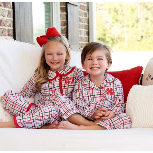 Cecil & Lou Kids Holiday Pajama Set – Red & Green Plaid, Size 7, NWT - Picture 1 of 5